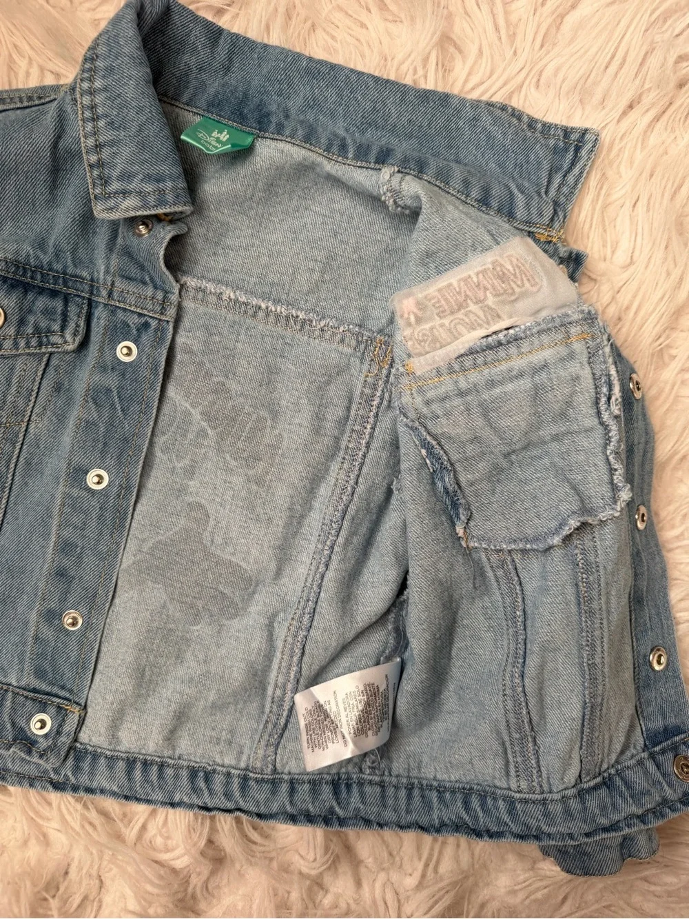 Disney Baby Minnie Mouse Denim Jean Jacket Glitter Bow